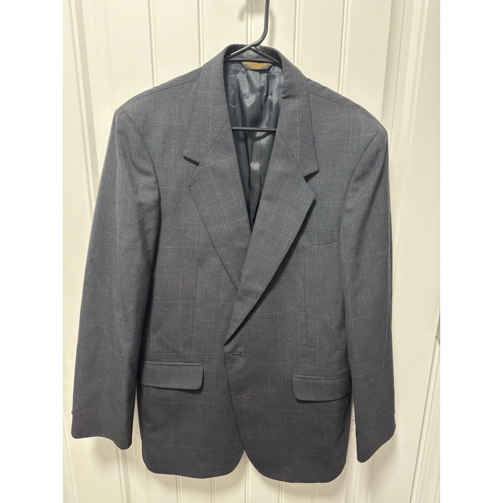 VTG Towncraft Blazer Mens 40R Gray Polyester Wool Sports Jacket Gray‎